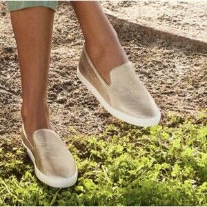 Birdies The Swift Womens Size 12 Gold Metallic Slip-On Sneaker Loafer